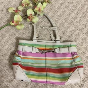 Coach Rainbow Striped hand bag